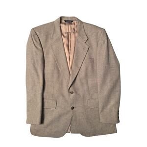 VTG Burberry Wool Tweed Plaid Blazer, Brown/Beige/Grey Tweed 40 R